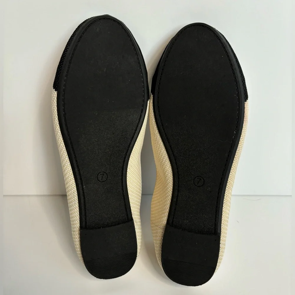 Serra Tan & Black Two Tone Comfort Stretch Fabric Ballet Flats Size‎ 7M